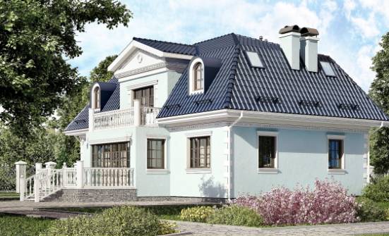 210-004-Л Проект двухэтажного дома с мансардой, уютный коттедж из арболита Валуйки | Проекты домов от House Expert