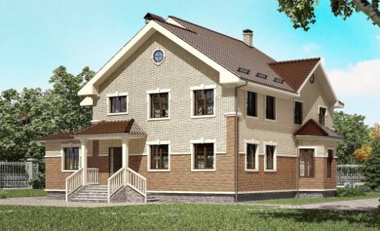 300-004-Л Проект двухэтажного дома, классический загородный дом из бризолита Старый Оскол | Проекты домов от House Expert