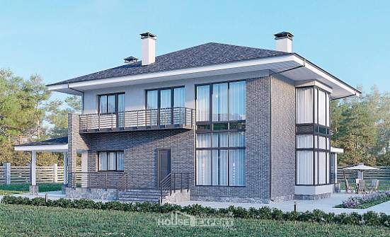 250-004-Л Проект двухэтажного дома, большой коттедж из газосиликатных блоков Валуйки | Проекты домов от House Expert