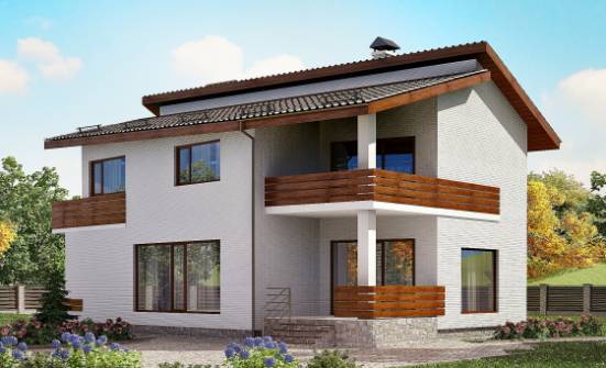 180-009-П Проект двухэтажного дома с мансардой, просторный коттедж из кирпича Белгород | Проекты домов от House Expert