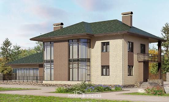305-003-П Проект двухэтажного дома, современный загородный дом из поризованных блоков Алексеевка | Проекты домов от House Expert