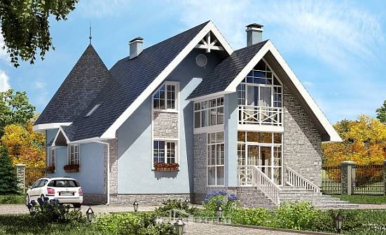 170-003-П Проект двухэтажного дома мансардой, недорогой дом из арболита Новый Оскол | Проекты домов от House Expert