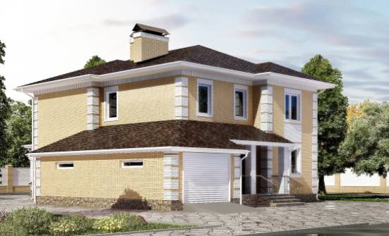 220-006-Л Проект двухэтажного дома, гараж, средний загородный дом из газосиликатных блоков Валуйки | Проекты домов от House Expert