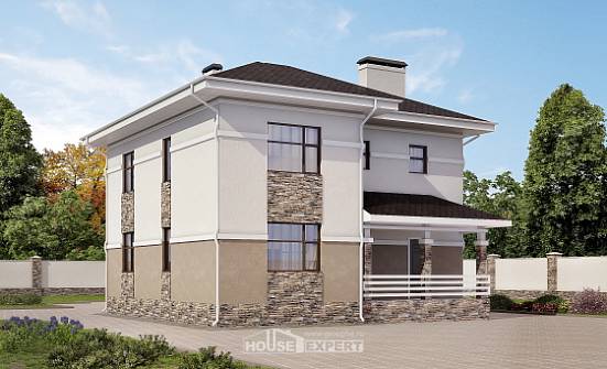 150-014-П Проект двухэтажного дома, классический загородный дом из поризованных блоков Белгород | Проекты домов от House Expert