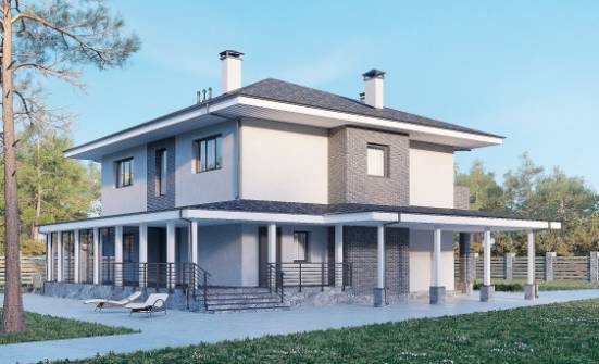 250-004-Л Проект двухэтажного дома, большой коттедж из газосиликатных блоков Валуйки | Проекты домов от House Expert