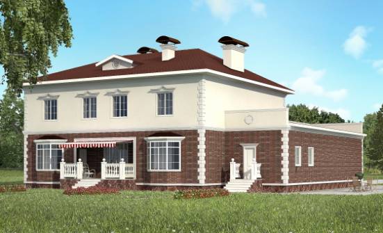 380-001-Л Проект двухэтажного дома и гаражом, большой дом из кирпича Белгород | Проекты домов от House Expert