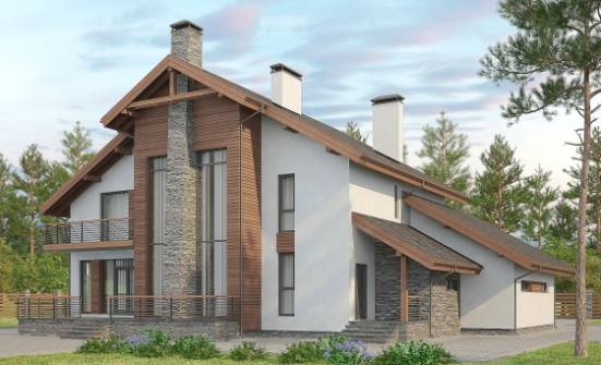 270-003-Л Проект двухэтажного дома мансардой и гаражом, классический дом из арболита Шебекино | Проекты домов от House Expert