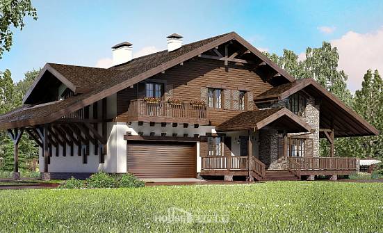 320-001-П Проект двухэтажного дома с мансардой, гараж, огромный домик из кирпича Алексеевка | Проекты домов от House Expert