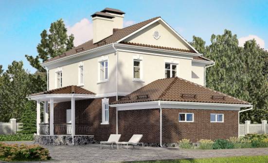 190-002-Л Проект двухэтажного дома и гаражом, красивый коттедж из теплоблока Валуйки | Проекты домов от House Expert
