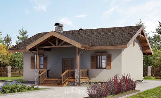 090-002-Л Проект одноэтажного дома, бюджетный загородный дом из кирпича Шебекино | Проекты домов от House Expert