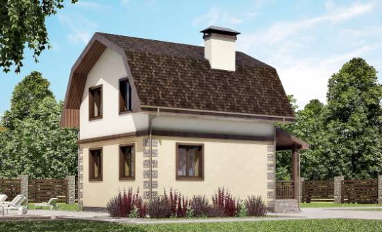070-004-П Проект двухэтажного дома с мансардой, скромный загородный дом из блока Новый Оскол | Проекты домов от House Expert