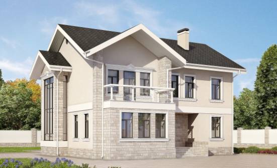 170-008-Л Проект двухэтажного дома, классический загородный дом из пеноблока Новый Оскол | Проекты домов от House Expert
