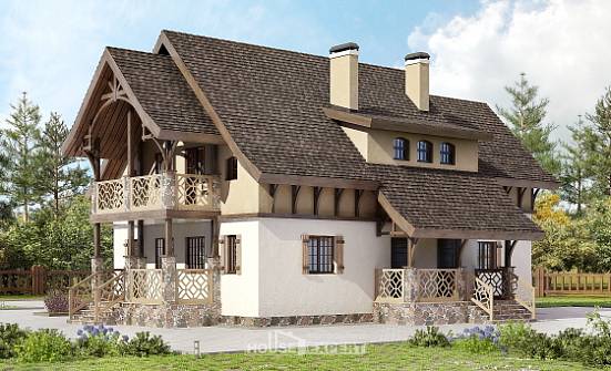 180-014-Л Проект двухэтажного дома с мансардой, экономичный дом из бризолита Строитель | Проекты домов от House Expert