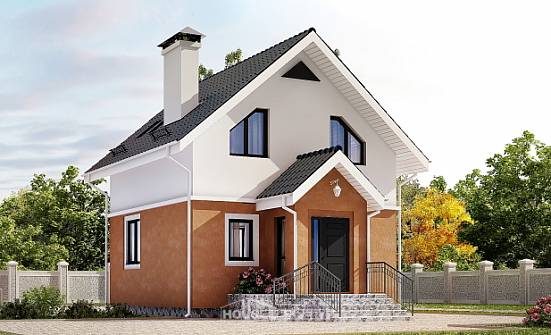 070-001-Л Проект двухэтажного дома с мансардным этажом, дешевый домик из керамзитобетонных блоков Валуйки | Проекты домов от House Expert