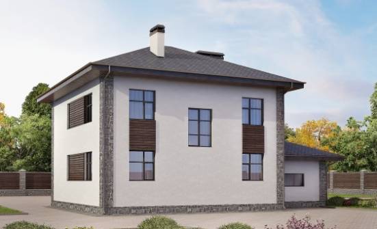 185-004-Л Проект двухэтажного дома и гаражом, красивый домик из керамзитобетонных блоков Губкин | Проекты домов от House Expert