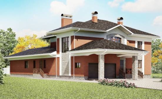 400-002-Л Проект двухэтажного дома, гараж, просторный домик из кирпича Новый Оскол | Проекты домов от House Expert