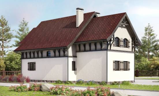 180-014-П Проект двухэтажного дома мансардой, доступный коттедж из арболита Шебекино | Проекты домов от House Expert
