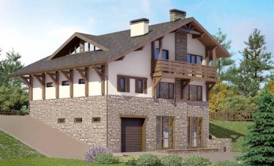 305-002-Л Проект трехэтажного дома мансардой, классический загородный дом из кирпича Шебекино | Проекты домов от House Expert