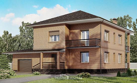 245-003-Л Проект двухэтажного дома, гараж, красивый дом из кирпича Белгород | Проекты домов от House Expert