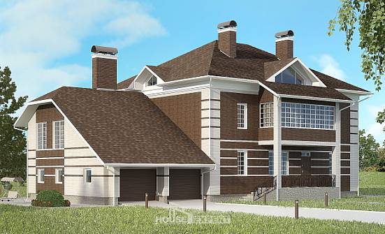 505-002-Л Проект трехэтажного дома, гараж, красивый загородный дом из кирпича Шебекино | Проекты домов от House Expert