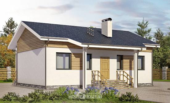 080-004-П Проект одноэтажного дома, недорогой домик из поризованных блоков Валуйки | Проекты домов от House Expert