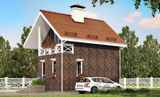 045-001-Л Проект двухэтажного дома с мансардным этажом, красивый домик из поризованных блоков Шебекино | Проекты домов от House Expert