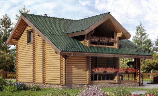 110-005-П Проект двухэтажного дома с мансардой, уютный коттедж из дерева Белгород | Проекты домов от House Expert
