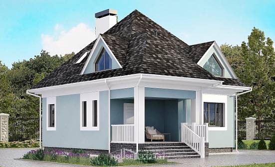 110-001-Л Проект двухэтажного дома мансардой, небольшой домик из поризованных блоков Старый Оскол | Проекты домов от House Expert