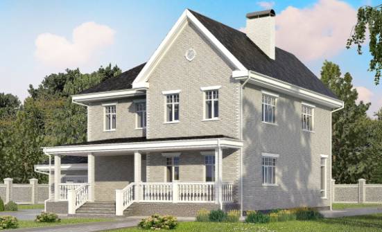 190-001-Л Проект двухэтажного дома и гаражом, современный домик из кирпича Алексеевка | Проекты домов от House Expert