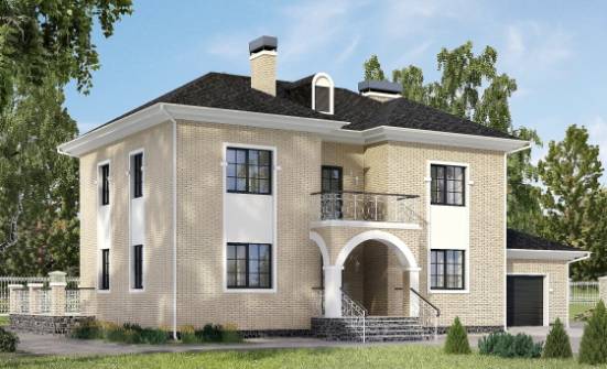 180-006-П Проект двухэтажного дома и гаражом, классический домик из кирпича Строитель | Проекты домов от House Expert