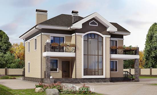 200-006-П Проект двухэтажного дома, современный загородный дом из кирпича Строитель | Проекты домов от House Expert