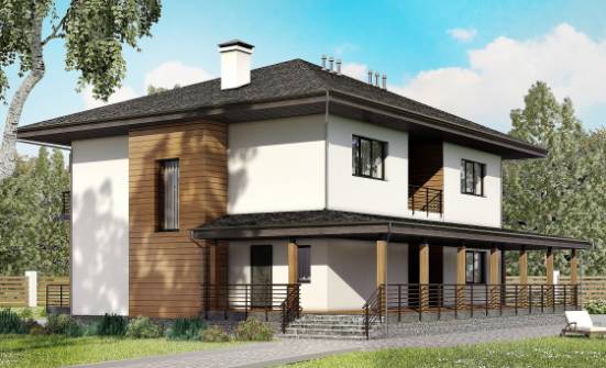 245-001-П Проект двухэтажного дома, современный дом из газосиликатных блоков Шебекино | Проекты домов от House Expert