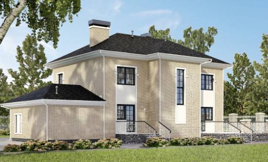 180-006-П Проект двухэтажного дома и гаражом, классический домик из кирпича Строитель | Проекты домов от House Expert