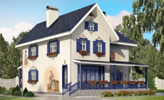 180-003-П Проект двухэтажного дома, скромный загородный дом из кирпича Белгород | Проекты домов от House Expert