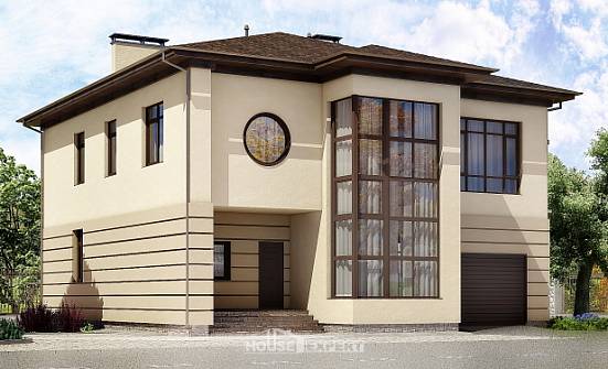 300-006-П Проект двухэтажного дома и гаражом, уютный коттедж из кирпича Новый Оскол | Проекты домов от House Expert