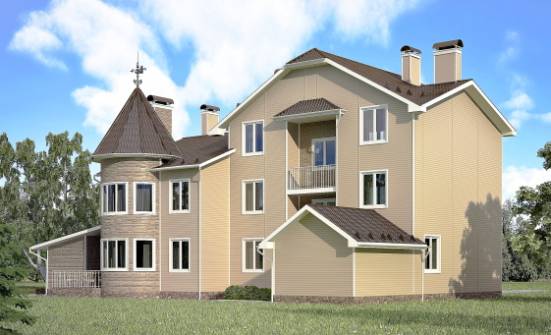 555-001-Л Проект трехэтажного дома мансардой и гаражом, классический загородный дом из арболита Алексеевка | Проекты домов от House Expert