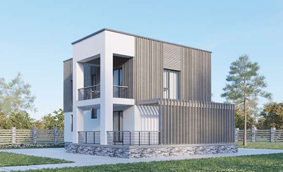 150-017-П Проект двухэтажного дома, простой коттедж из газосиликатных блоков Белгород | Проекты домов от House Expert