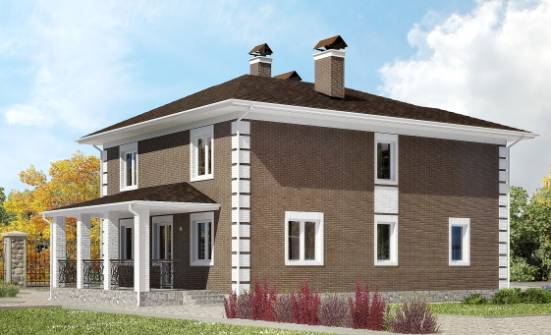 185-002-П Проект двухэтажного дома, недорогой дом из блока Новый Оскол | Проекты домов от House Expert
