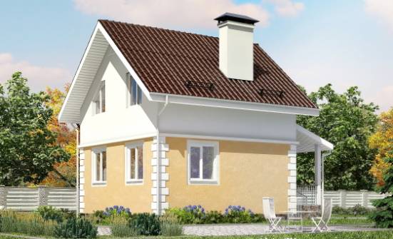 070-002-П Проект двухэтажного дома с мансардой, дешевый загородный дом из пеноблока Новый Оскол | Проекты домов от House Expert
