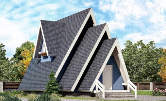 100-002-П Проект двухэтажного дома с мансардой, экономичный коттедж из дерева Валуйки | Проекты домов от House Expert
