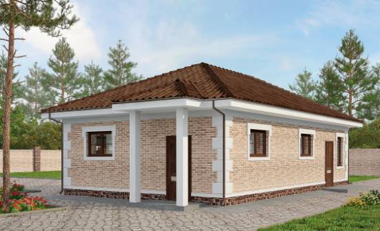 070-005-П Проект гаража из кирпича Губкин | Проекты одноэтажных домов от House Expert