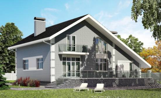 190-006-Л Проект двухэтажного дома с мансардой и гаражом, классический домик из теплоблока Губкин | Проекты домов от House Expert