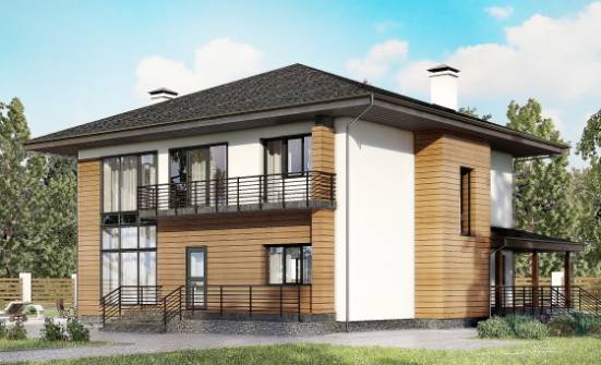 245-001-П Проект двухэтажного дома, современный дом из газосиликатных блоков Шебекино | Проекты домов от House Expert