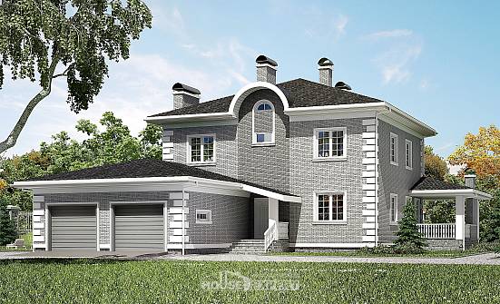 245-004-Л Проект двухэтажного дома, гараж, просторный коттедж из кирпича Алексеевка | Проекты домов от House Expert