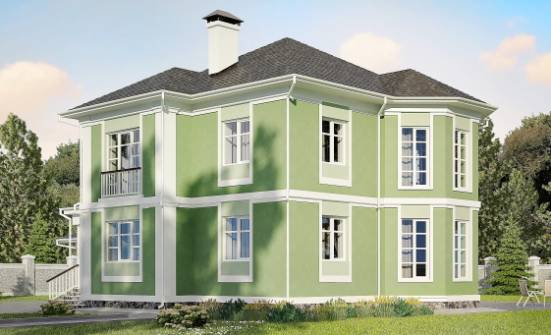 170-001-Л Проект двухэтажного дома, гараж, классический загородный дом из пеноблока Строитель | Проекты домов от House Expert