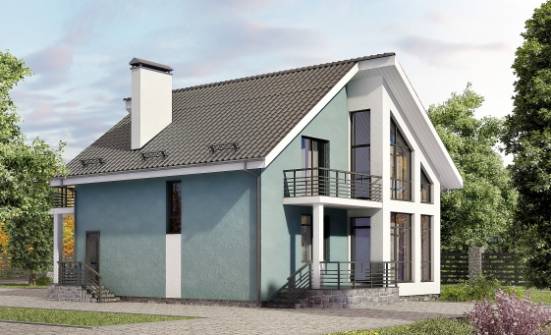 170-006-П Проект двухэтажного дома мансардой, скромный домик из бризолита Шебекино | Проекты домов от House Expert
