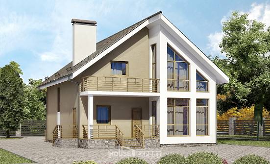 170-006-Л Проект двухэтажного дома мансардой, простой загородный дом из теплоблока Белгород | Проекты домов от House Expert