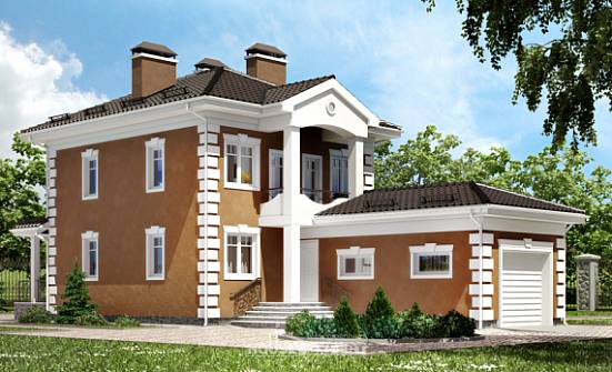 150-006-П Проект двухэтажного дома и гаражом, экономичный загородный дом из твинблока Валуйки | Проекты домов от House Expert