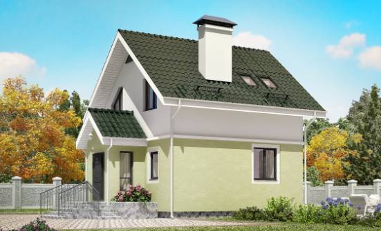 070-001-П Проект двухэтажного дома с мансардным этажом, миниатюрный коттедж из блока Алексеевка | Проекты домов от House Expert