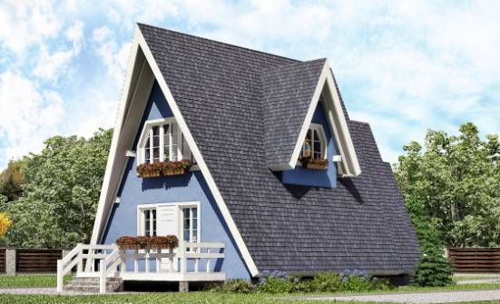 100-002-П Проект двухэтажного дома с мансардой, экономичный коттедж из дерева Валуйки | Проекты домов от House Expert